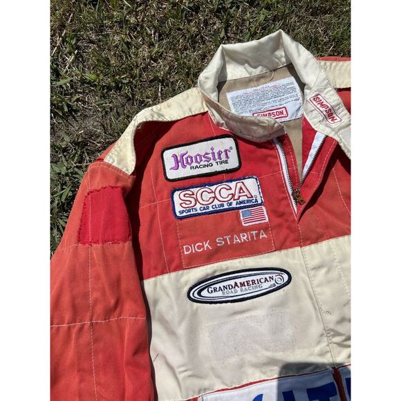 VTG 70’s Simpson Fire Retardant Racing Suit Race Driver Dick Starita Red - Picture 7 of 12